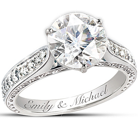 Engagement Ring: Love's Perfection Personalized Diamonesk Engagement Ring