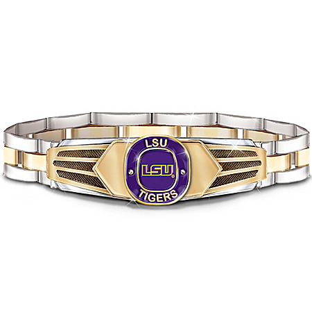 LSU Tigers Stainless Steel Men's Bracelet