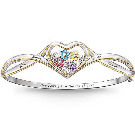 Personalized Birthstone Bracelet: Our Family Is A Garden Of Love