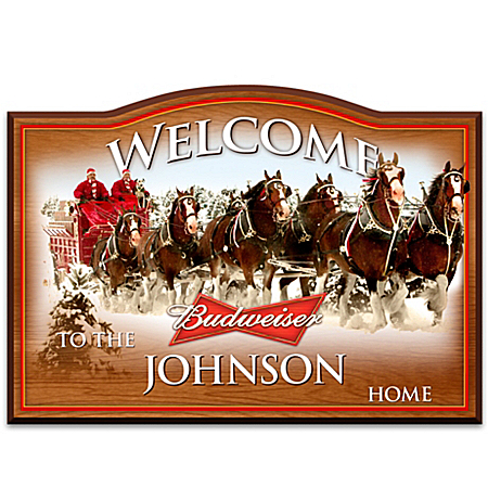 Welcome Sign: Budweiser Personalized Wall Decor
