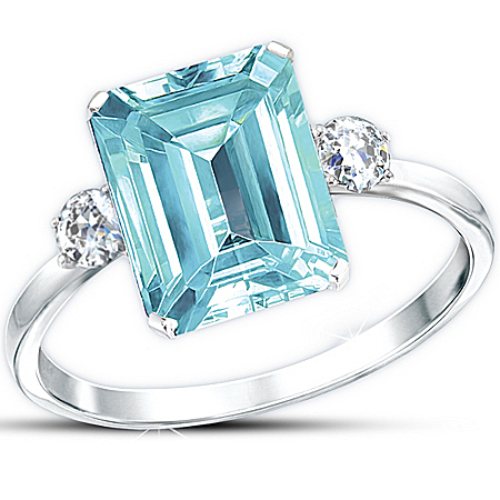 Diamonesk Ring: Aqua Allure