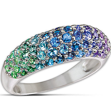 Ring: Sterling Silver Charisma Diamonesk Peacock Ring