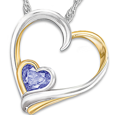 Personalized Birthstone Pendant Necklace: Always In My Heart