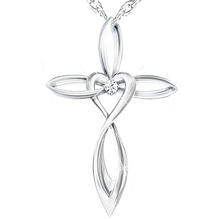 Personalized Daughter Cross Pendant Necklace: Infinite Blessings