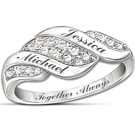 Women's Ring: Cascade Of Love Personalized Diamond Ring