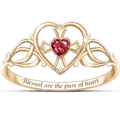 Garnet Ring: Sacred Heart