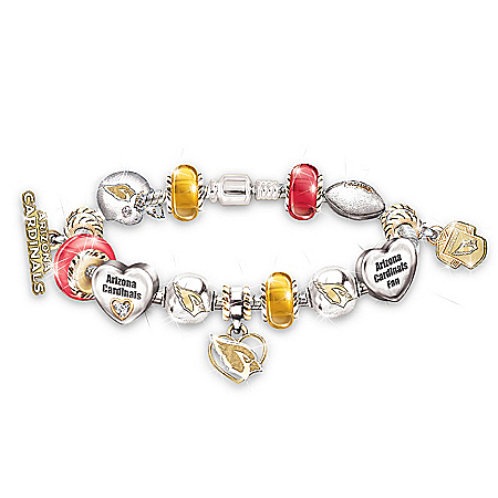 NFL Arizona Cardinals Charm Bracelet: Go Cardinals! #1 Fan