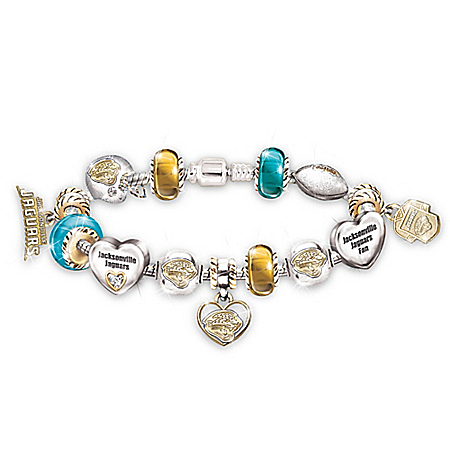 NFL Jacksonville Jaguars Charm Bracelet: Go Jaguars! #1 Fan