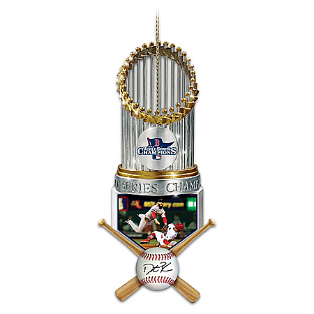 Boston Red Sox 2013 World Series Champions Dustin Pedroia Christmas Ornament