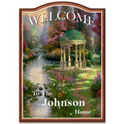 Thomas Kinkade Personalized Welcome Sign Wall Decor