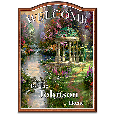 Thomas Kinkade Personalized Welcome Sign Wall Decor