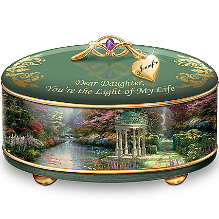 Thomas Kinkade Personalized Daughter Music Box: Daughter, You're The Light Of My Life