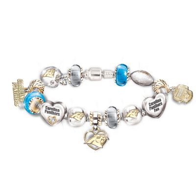 NFL Carolina Panthers Charm Bracelet: Go Panthers! #1 Fan