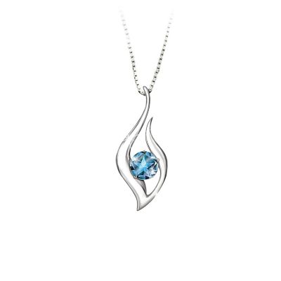 Blue Topaz Pendant Necklace: Granddaughter Reach For The Stars