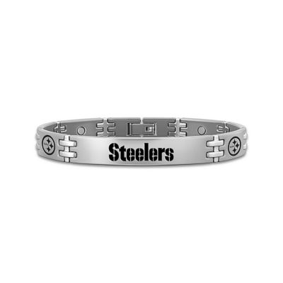 NFL Pittsburgh Steelers Men's Titanium Bracelet: Steelers Strong!