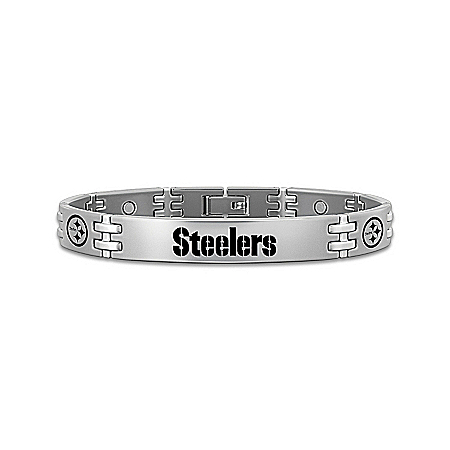 NFL Pittsburgh Steelers Men's Titanium Bracelet: Steelers Strong!
