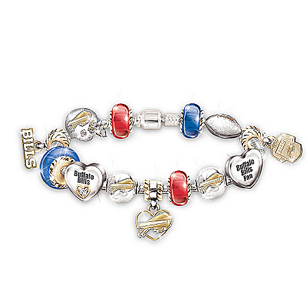 NFL Buffalo Bills Charm Bracelet: Go Bills! #1 Fan