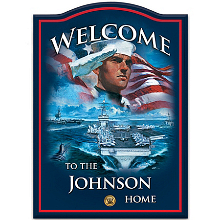 Personalized Welcome Wall Decor: U.S. Navy Pride