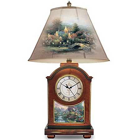 Thomas Kinkade Life's Golden Moments Clock Lamp