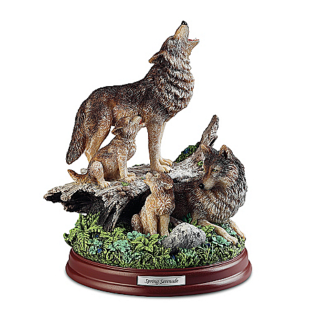 Sculpture: Spring Serenade Wolf Pack Sculpture