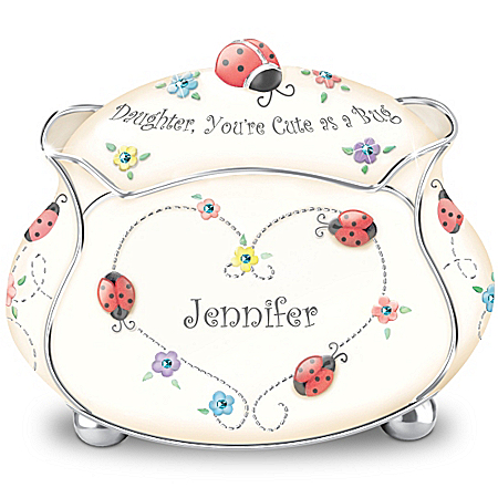 Music Box: Daughter, You're Cute As A Bug Personalized Music Box