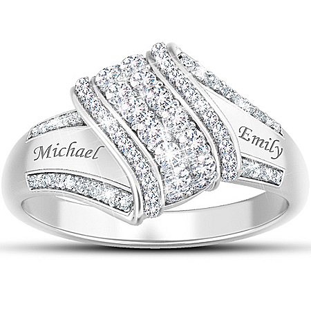 Women's Ring: Reflections Of Love Personalized Diamond Ring