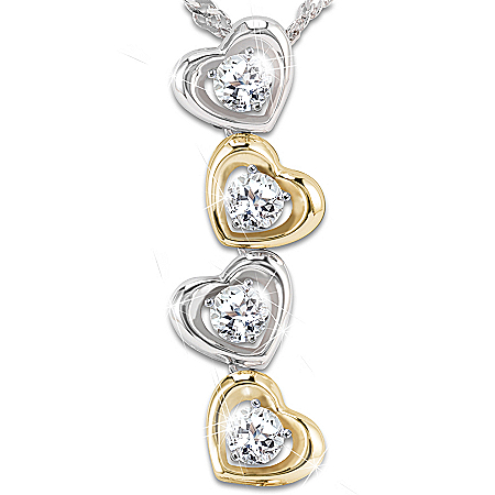 Necklace: My Children, My Joy Personalized White Topaz Pendant Necklace