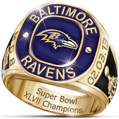 Personalized Men's Ring: Baltimore Ravens Super Bowl Champions