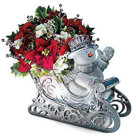 Thomas Kinkade Delivering Holiday Cheer Table Centerpiece