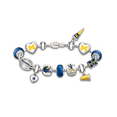 Michigan Charm Bracelet: Go Wolverines! #1 Fan