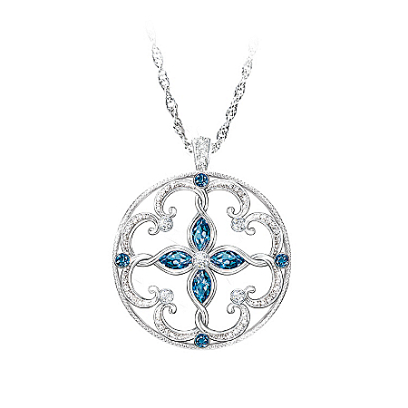 Topaz Pendant Necklace: Infinite Blessings Granddaughter Necklace