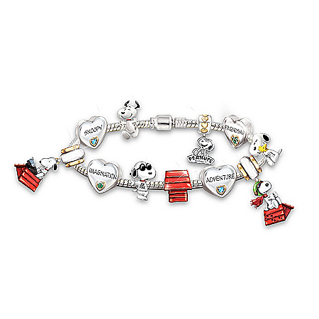 Women's Bracelet: The Adventures Of Snoopy Charm Bracelet