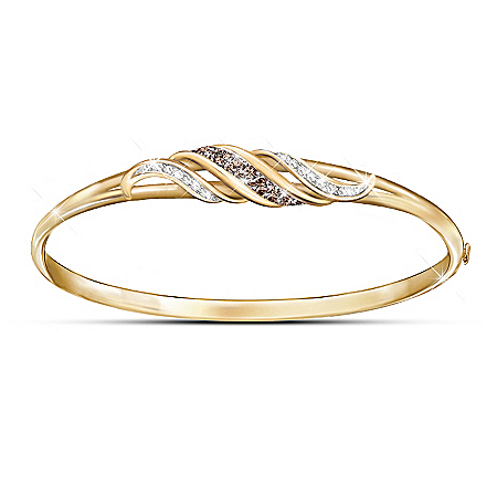 Sweet Decadence Mocha And White Diamond 18K Gold-Plated Bracelet