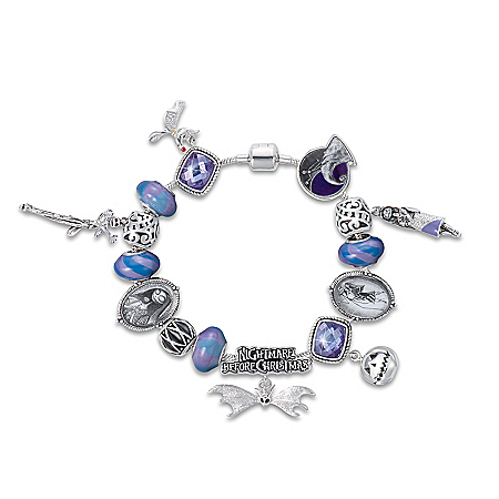 Bracelet: Tim Burton's The Nightmare Before Christmas Beaded Glass Charm Bracelet