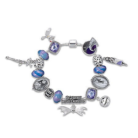 Bracelet: Tim Burtons The Nightmare Before Christmas Beaded Glass Charm Bracelet