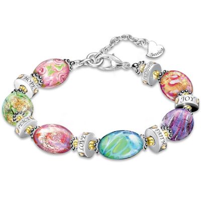 Bracelet: Daughter I Wish For You Personalized Murano Style Bracelet