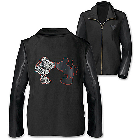 Jacket: Disney Mickey And Minnie Leather And Lace Women's Knit Jacket