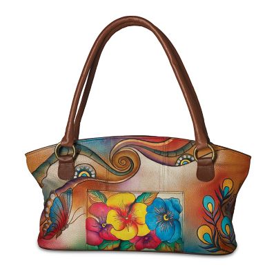 Handbag: Roma Basu Garden Sunrise Designer Hand-Painted Handbag