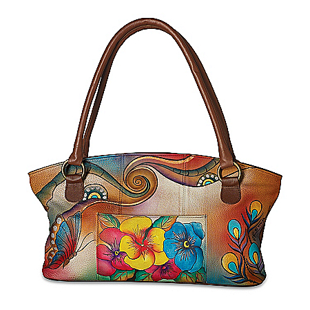 Handbag: Roma Basu Garden Sunrise Designer Hand-Painted Handbag