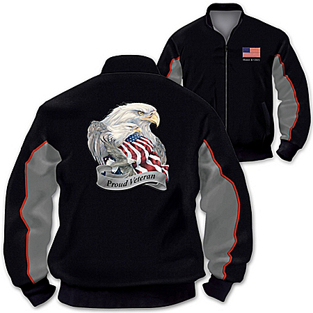 Jacket: U.S. Military Pride Veterans Salute Mens Jacket