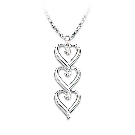 Women's Necklace: Daughter I Love You Diamond Pendant Necklace