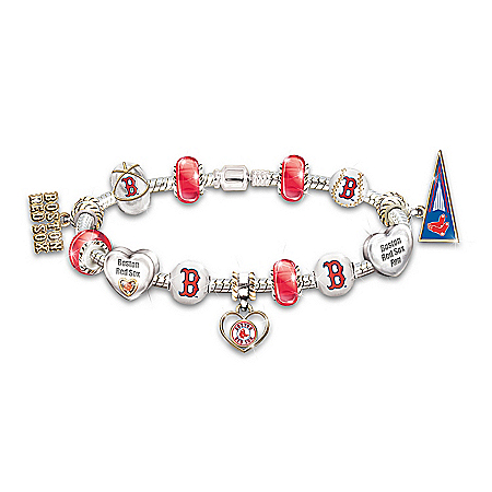 Women's Bracelet: Go Red Sox! #1 Fan Charm Bracelet