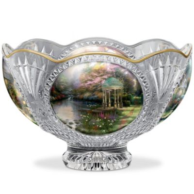 Bowl: Thomas Kinkade Facets Of Brilliance Genuine Crystal Bowl