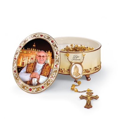 Pope Commemorative Porcelain Music Box: His Holiness Pope Francis