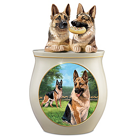 Cookie Capers: The German Shepherd Handcrafted Cookie Jar