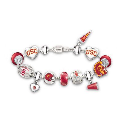 Women's Bracelet: Go Trojans! #1 Fan Charm Bracelet