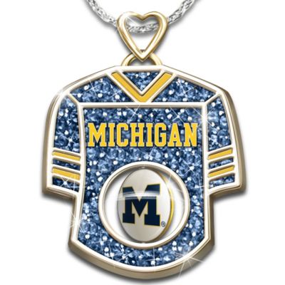 Women's Necklace: Get In The Game Wolverines Personalized Pendant Necklace