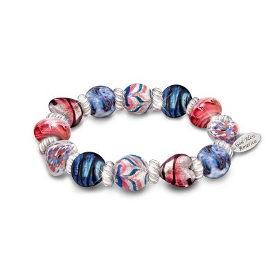 Bracelet: Spirit Of America Murano-Style Glass Bracelet