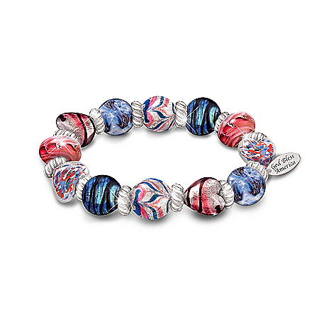 Bracelet: Spirit Of America Murano-Style Glass Bracelet
