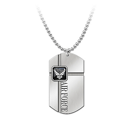 Necklace: For My Airman Mens Dog Tag Pendant Necklace